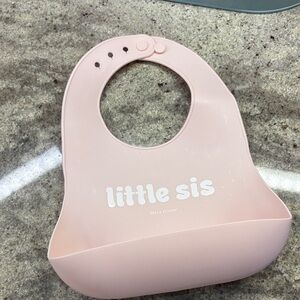 Little Sis Silicone Baby Bib - Pink